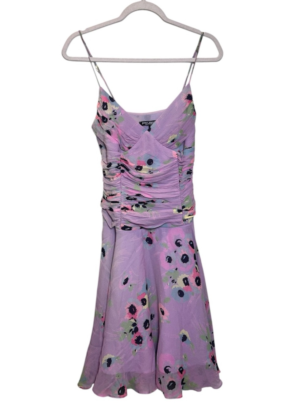 Betsey Johnson New York Black Label 90s 
Silk Lilac Floral Dress